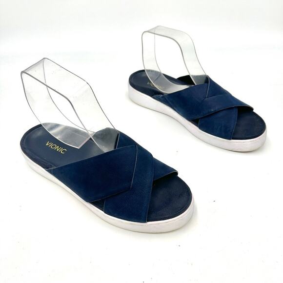 VIONIC Women\'s Lou blue suede sandals - SIZE 8